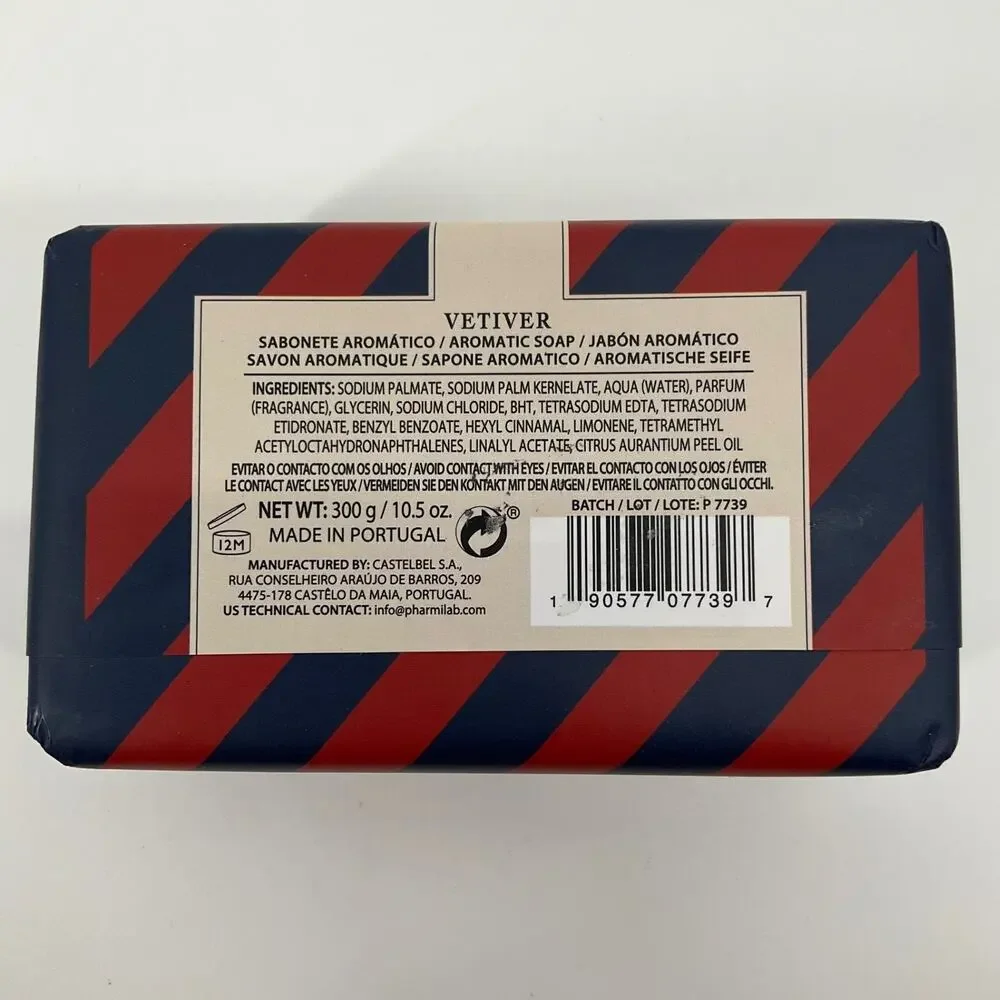 Casa Dos Aromas Vetiver Scented Bar Soap 300g Limited Edition Made in Portugal
